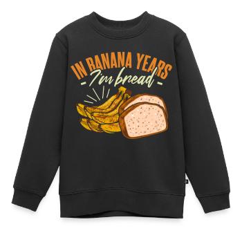 In Bananenjahren bin ich Brot - Kinder Premium Organic Sweatshirt - Schwarz - Vorne - AI Model Kid Female (0cm)