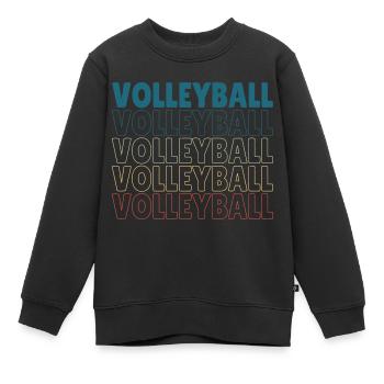 Volleyball Vintage Spiker Blocker Retro - Sweat Premium enfant bio - noir - Devant - AI Model Kid Female (0cm)