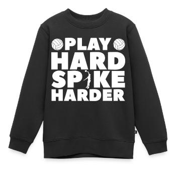 Jouez Hard Spike Spiker Volleyball Lover Blo - Sweat Premium enfant bio - noir - Devant - AI Model Kid Female (0cm)