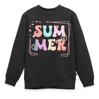 Summer Vibes - Design rétro - Sweat Premium enfant bio - noir - Devant - AI Model Kid Female (0cm)