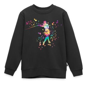 Lancer de javelot Colorsplash Lancer de javelot - Sweat Premium enfant bio - noir - Devant - AI Model Kid Female (0cm)