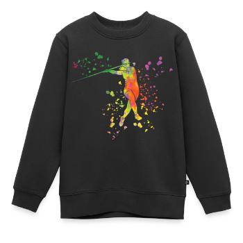 Lancer de javelot Colorsplash Lancer de javelot - Sweat Premium enfant bio - noir - Devant - AI Model Kid Female (0cm)