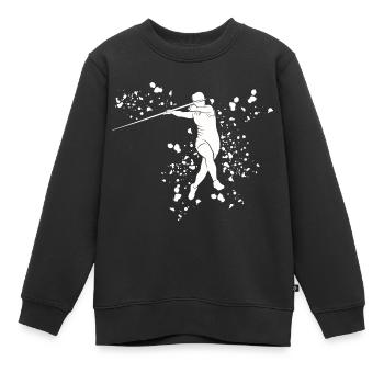 Lancer de javelot Colorsplash Lancer de javelot - Sweat Premium enfant bio - noir - Devant - AI Model Kid Female (0cm)