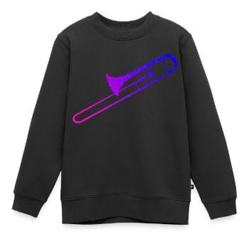 Posaune Blaskapelle Blechblasinstrument - Kinder Premium Organic Sweatshirt - Schwarz - Vorne - AI Model Kid Female (0cm)