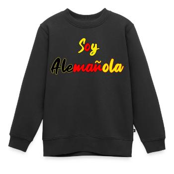 German-Spanish Spanish Spanish Gift - Kids Premium Organic Sweatshirt - black - Front - AI Model Kid Female (0cm)