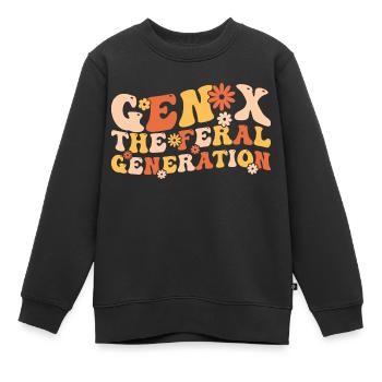 Gen X The Feral Generation Funny Generation X - Kids Premium Organic Sweatshirt - black - Front - AI Model Kid Female (0cm)