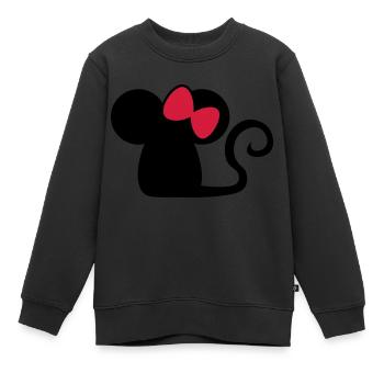 Mäuschen Schleife / mouse with bow Niedliche Maus - Kinder Premium Organic Sweatshirt - Schwarz - Vorne - AI Model Kid Female (0cm)