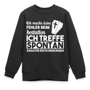 Bestatter Bestattungsfachkraft Beerdigung - Kinder Premium Organic Sweatshirt - Schwarz - Vorne - AI Model Kid Female (0cm)