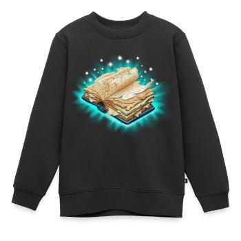 Buch - Kinder Premium Organic Sweatshirt - Schwarz - Vorne - AI Model Kid Female (0cm)
