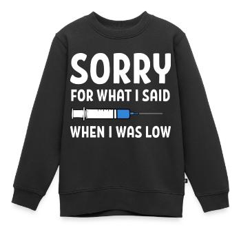 Diabetes Diabetiker Insulin - Kinder Premium Organic Sweatshirt - Schwarz - Vorne - AI Model Kid Female (0cm)