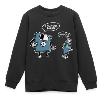 USB-Diskette Lustige Informationstechnologie - Kinder Premium Organic Sweatshirt - Schwarz - Vorne - AI Model Kid Female (0cm)