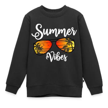 Ambiance estivale - Sweat Premium enfant bio - noir - Devant - AI Model Kid Female (0cm)