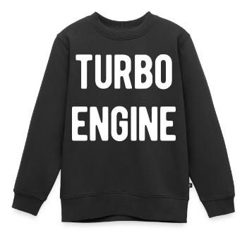 Moteur Turbo - Sweat Premium enfant bio - noir - Devant - AI Model Kid Female (0cm)