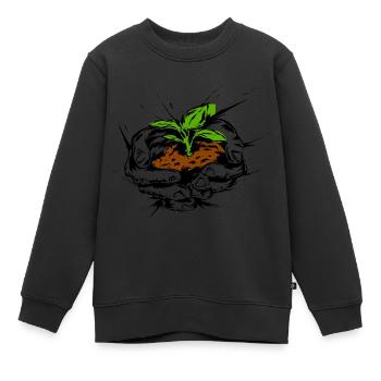 Protection de l’environnement Vie - Sweat Premium enfant bio - noir - Devant - AI Model Kid Female (0cm)