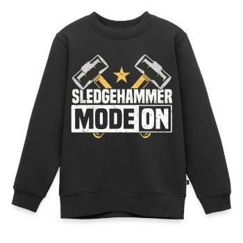 Mode marteau sur la construction côté maison de bricolage - Sweat Premium enfant bio - noir - Devant - AI Model Kid Female (0cm)