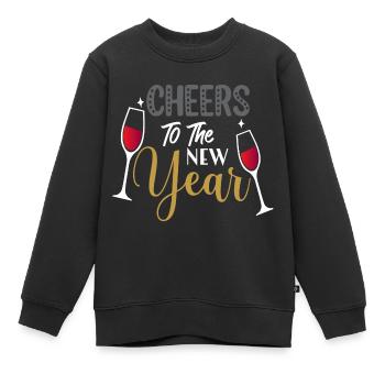 Bravo Nouvel An Nouvel An Noël - Sweat Premium enfant bio - noir - Devant - AI Model Kid Female (0cm)
