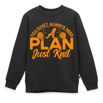 Garn stricken Quilten Stricken Geschenk - Kinder Premium Organic Sweatshirt - Schwarz - Vorne - AI Model Kid Female (0cm)