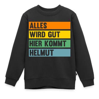 Helmut - Kinder Premium Organic Sweatshirt - Schwarz - Vorne - AI Model Kid Female (0cm)