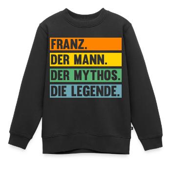 Franz - Kinder Premium Organic Sweatshirt - Schwarz - Vorne - AI Model Kid Female (0cm)