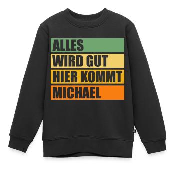 Michael - Kinder Premium Organic Sweatshirt - Schwarz - Vorne - AI Model Kid Female (0cm)