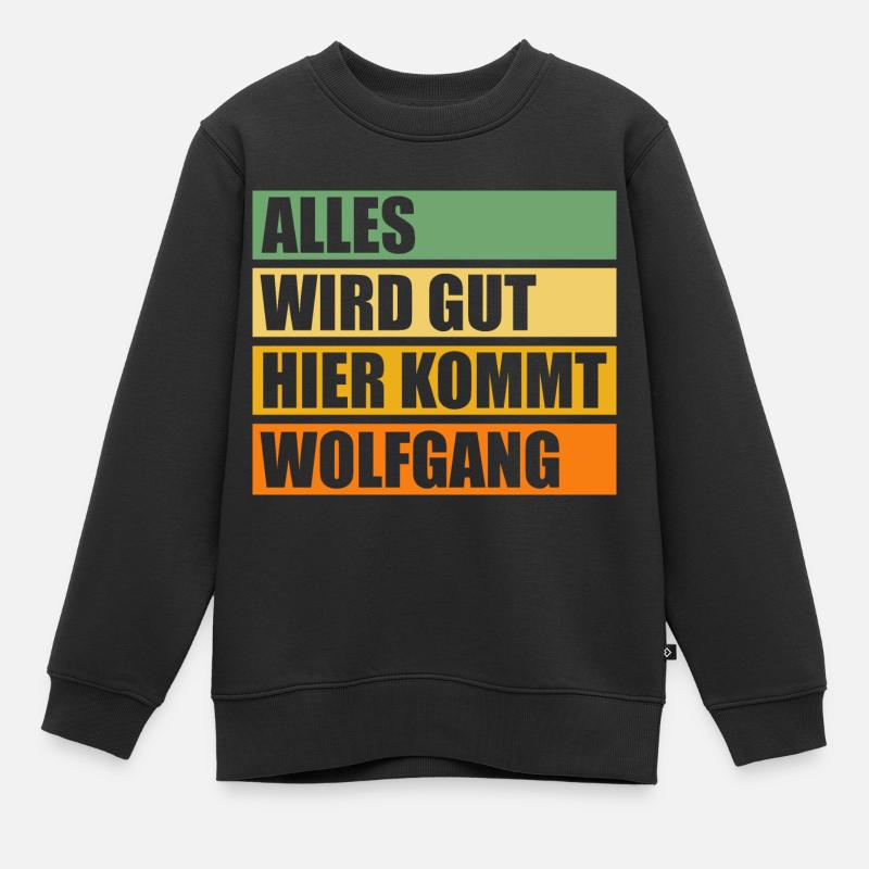 Wolfgang - Kinder Premium Organic Sweatshirt - Schwarz