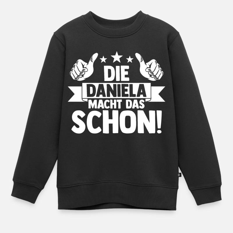 Daniela - Kinder Premium Organic Sweatshirt - Schwarz