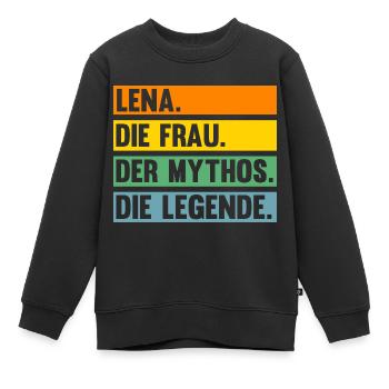 Lena - Kinder Premium Organic Sweatshirt - Schwarz - Vorne - AI Model Kid Female (0cm)