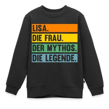 Lisa - Kinder Premium Organic Sweatshirt - Schwarz - Vorne - AI Model Kid Female (0cm)
