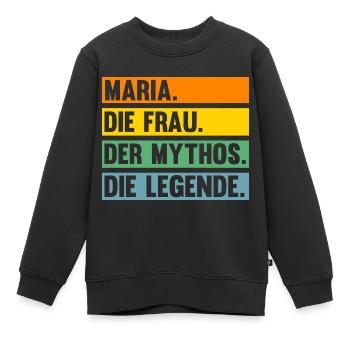 Maria - Kinder Premium Organic Sweatshirt - Schwarz - Vorne - AI Model Kid Female (0cm)