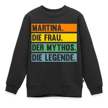 Martina - Kinder Premium Organic Sweatshirt - Schwarz - Vorne - AI Model Kid Female (0cm)