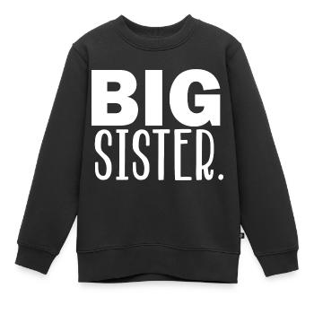 big sister - Sweat Premium enfant bio - noir - Devant - AI Model Kid Female (0cm)