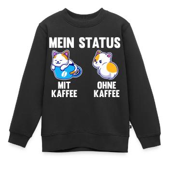 Katze Mein Status Mit Kaffee Ohne Kaffee - Kinder Premium Organic Sweatshirt - Schwarz - Vorne - AI Model Kid Female (0cm)