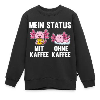 Axolotl Mein Status Mit Kaffee Ohne Kaffee - Kinder Premium Organic Sweatshirt - Schwarz - Vorne - AI Model Kid Female (0cm)