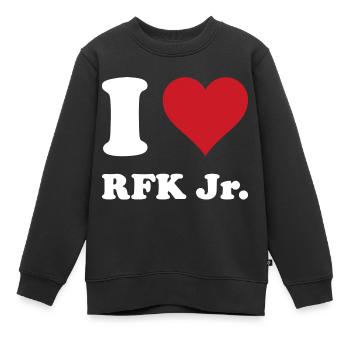 I Coeur RFK JR - Sweat Premium enfant bio - noir - Devant - AI Model Kid Female (0cm)