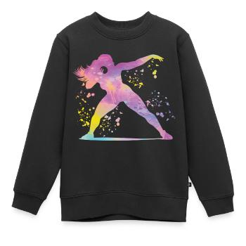 Lanceur de poids Colorsplash Lancer de poids - Sweat Premium enfant bio - noir - Devant - AI Model Kid Female (0cm)