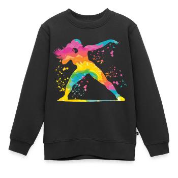 Lanceur de poids Colorsplash Lancer de poids - Sweat Premium enfant bio - noir - Devant - AI Model Kid Female (0cm)