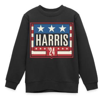 Harris 2024 Vintage Election Patriotic Campaign - Kids Premium Organic Sweatshirt - black - Front - AI Model Kid Female (0cm)