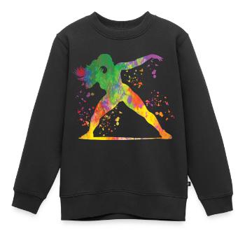 Lanceur de poids Colorsplash Lancer de poids - Sweat Premium enfant bio - noir - Devant - AI Model Kid Female (0cm)