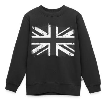 Union Jack Black White Vintage - Kinder Premium Organic Sweatshirt - Schwarz - Vorne - AI Model Kid Female (0cm)