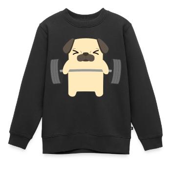 La musculation - Sweat Premium enfant bio - noir - Devant - AI Model Kid Female (0cm)