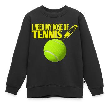 Tennisball Impfung Spritze Tennis Geschenkidee - Kinder Premium Organic Sweatshirt - Schwarz - Vorne - AI Model Kid Female (0cm)