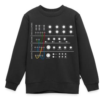 Synthétiseur modulaire Producteur de musique analogique - Sweat Premium enfant bio - noir - Devant - AI Model Kid Female (0cm)