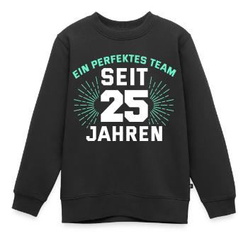25. Hochzeitstag Silberhochzeit - Kinder Premium Organic Sweatshirt - Schwarz - Vorne - AI Model Kid Female (0cm)