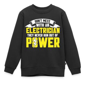 Ingénieur électricien électricien - Sweat Premium enfant bio - noir - Devant - AI Model Kid Female (0cm)