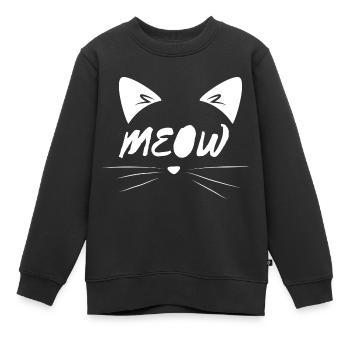 Katzengesicht - Kinder Premium Organic Sweatshirt - Schwarz - Vorne - AI Model Kid Female (0cm)