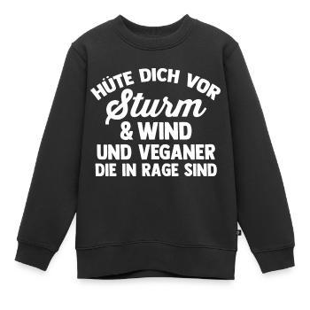 Fleischlos Vegan Pflanzlich Veganer - Kinder Premium Organic Sweatshirt - Schwarz - Vorne - AI Model Kid Female (0cm)