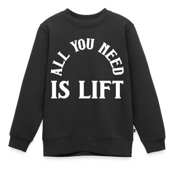 All you need is lift - Kinder Premium Organic Sweatshirt - Schwarz - Vorne - AI Model Kid Female (0cm)