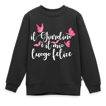 Il Jiardino E Il Mio Luogo Felice Para Jardineros - Kinder Premium Organic Sweatshirt - Schwarz - Vorne - AI Model Kid Female (0cm)