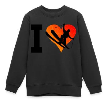 Ski Freestyle Freestyle Ski Slopestyle Herren - Kinder Premium Organic Sweatshirt - Schwarz - Vorne - AI Model Kid Female (0cm)