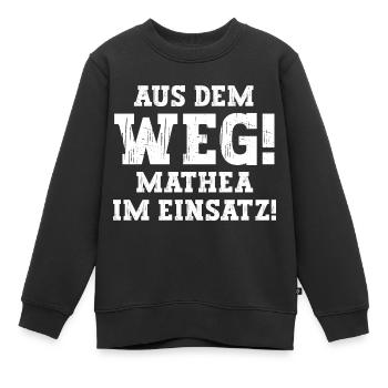 Mathea Lustiger Spruch Vorname Name Mathea - Kinder Premium Organic Sweatshirt - Schwarz - Vorne - AI Model Kid Female (0cm)